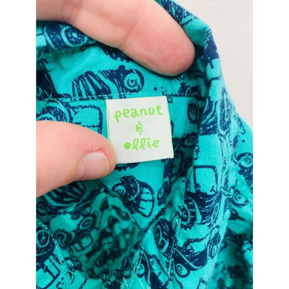 Peanut & Ollie Boy’s Button-Down Shirt Green Cars Pattern Infant Size 18-Month's - Picture 4 of 5